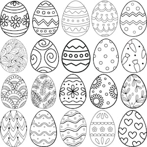 Easter Egg Bundle SVG, Easter Egg Silhouette, Happy Easter Vector, Cute Easter Egg, Easter Circut, Easter Eggs Cut File