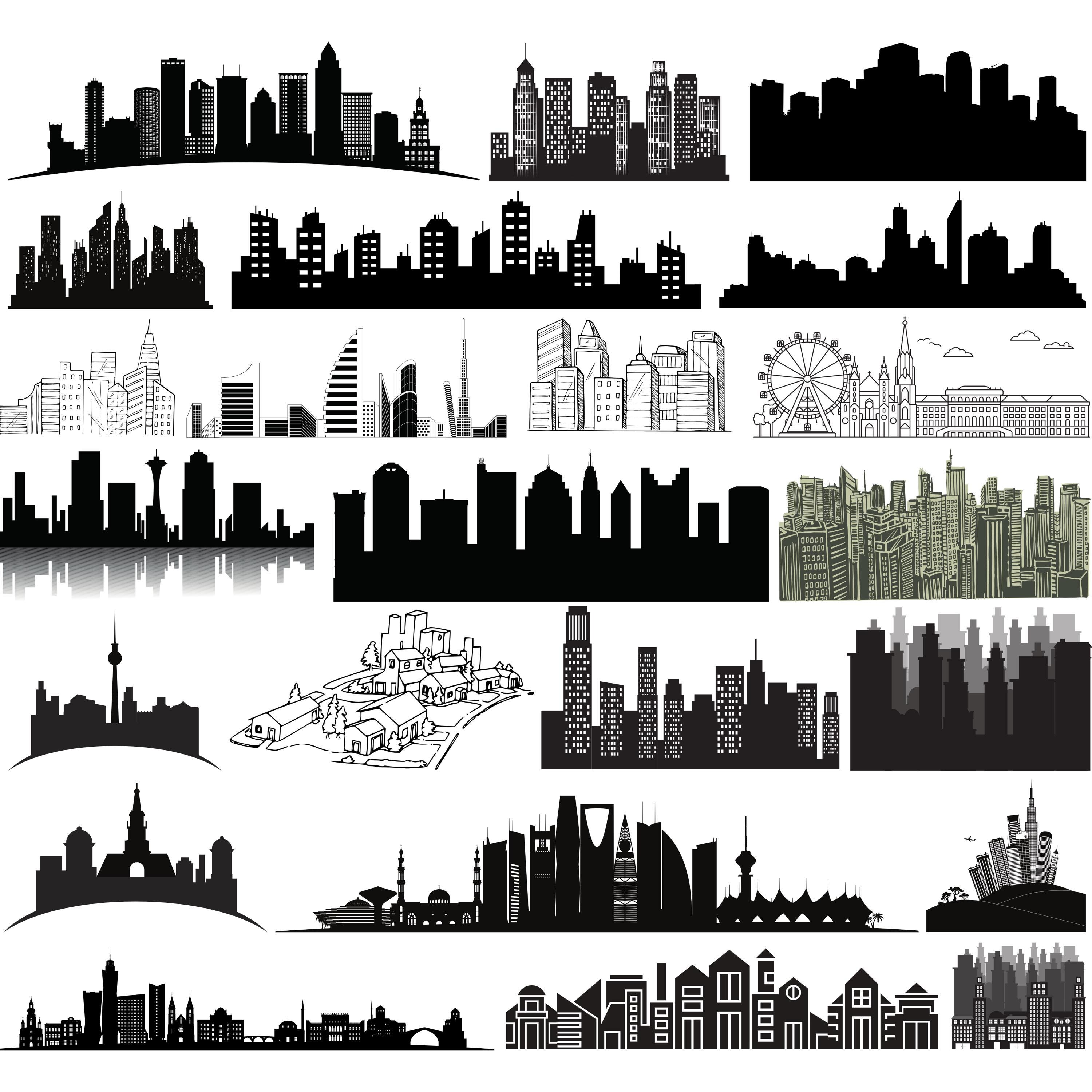 Cityscape Bundle SVG, Europe City Skyline Svg, US States Cityscape Skyline SVG, city skyline, city svg, city silhouette,