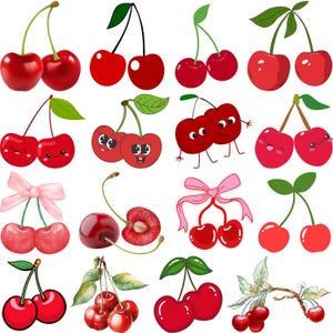 Ciliegia Svg, Ciliegia Clipart, Ciliegia Tagliata File, Frutta Svg, Carine Ciliegie Coquette con Fiocco SVG, Frutta Estiva Vettore, Frutta Silhouette,