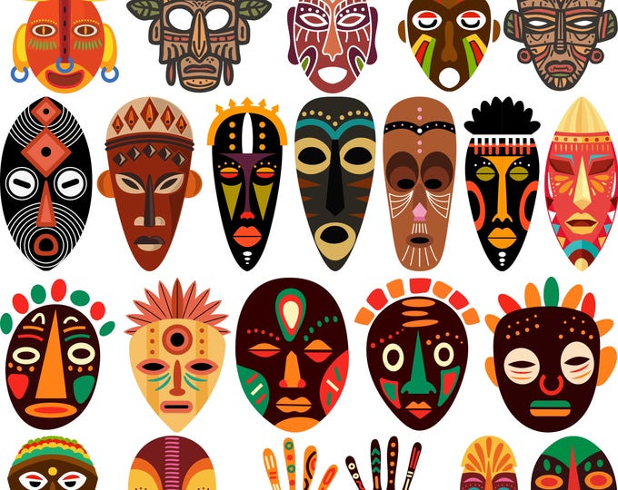 African Mask Clipart Vector Graphic Svg Png Jpg Eps Sticker Design T ...