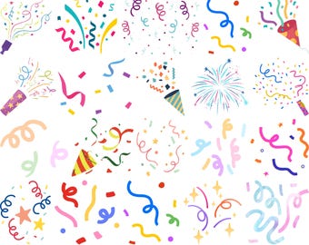 Konfetti-Svg-Bundle, Konfetti Clipart, Geburtstagsparty-Svg, Konfetti Png, Plotterdatei für Cricut, sofortiger Download, Silhouette-Svg