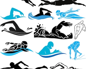 Schwimmer svg, Pool svg, Wassersport svg, schwimms svg, Schnittdateien für Silhouette, Schwimmer-Silhouetten, Schwimmer-clipart,