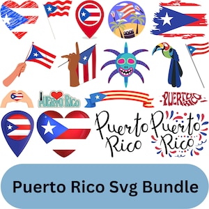 Puerto Rico Bundle Svg, Puerto Rico Frog, Taino Svg, Garita Svg, Puerto Flag Svg, Latina Svg,  Boricua Svg, Cricut Svg, Puerto Rico Png,