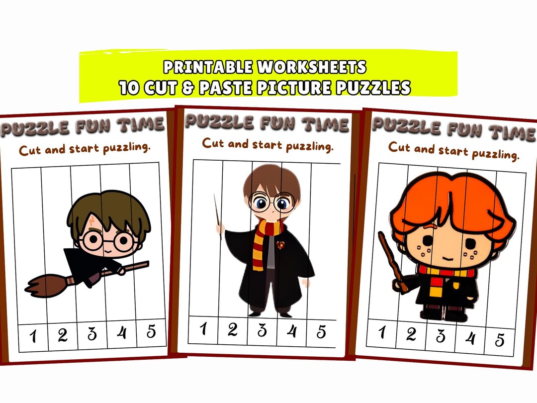 Printable Puzzle Worksheets | 10 Cut and Paste Picture Puzzle ...