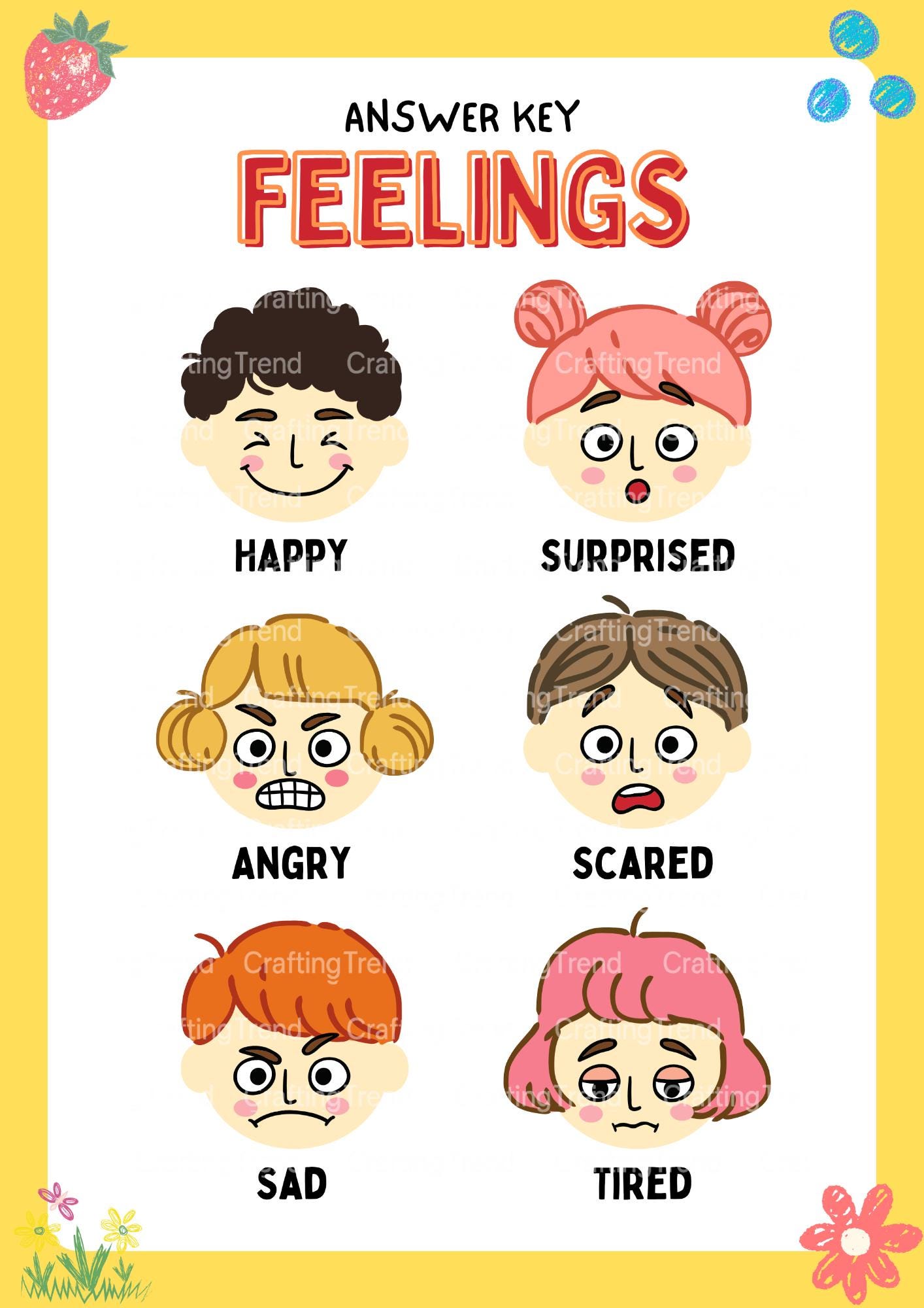 Kids Feelings Drawing Activity Worksheet – Emotions Learning Printable ...