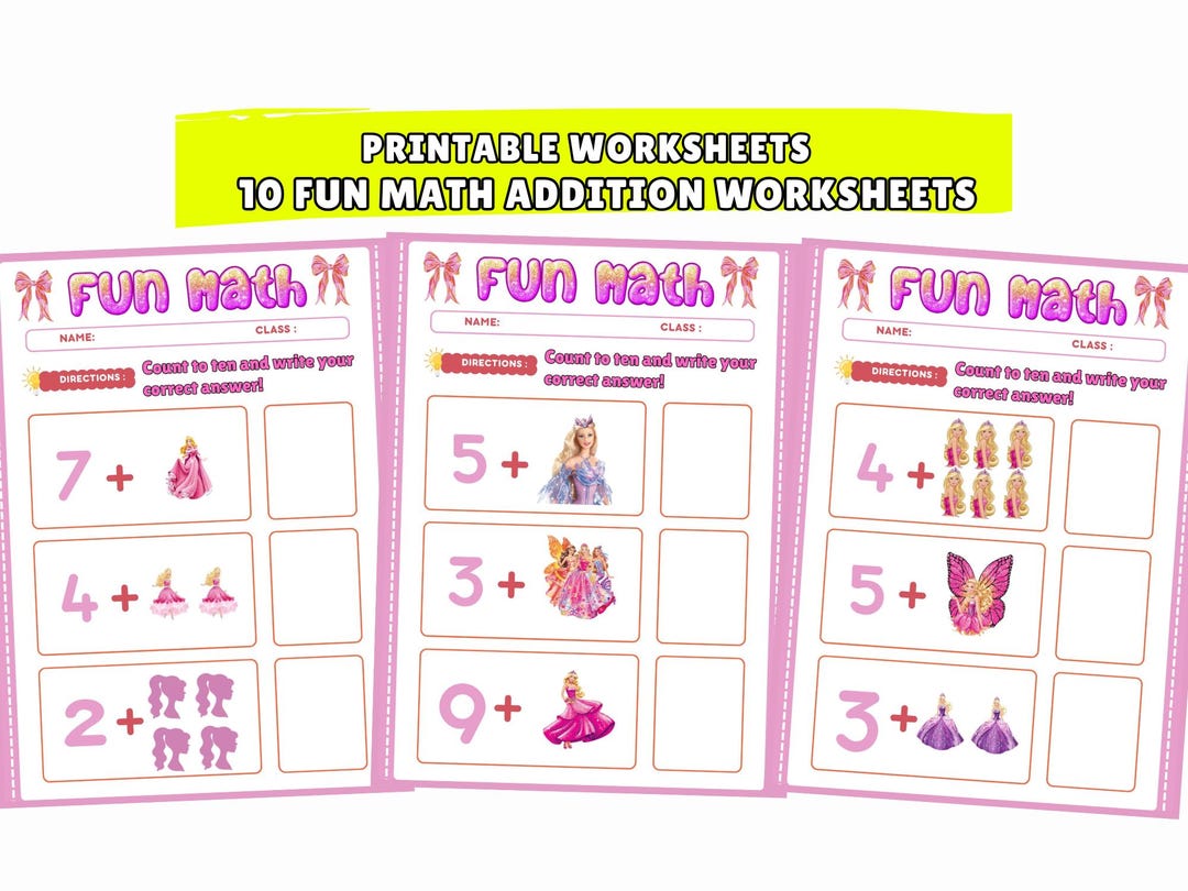 Printable Addition Worksheets | 10 Count and Add to 10 Math Activities ...