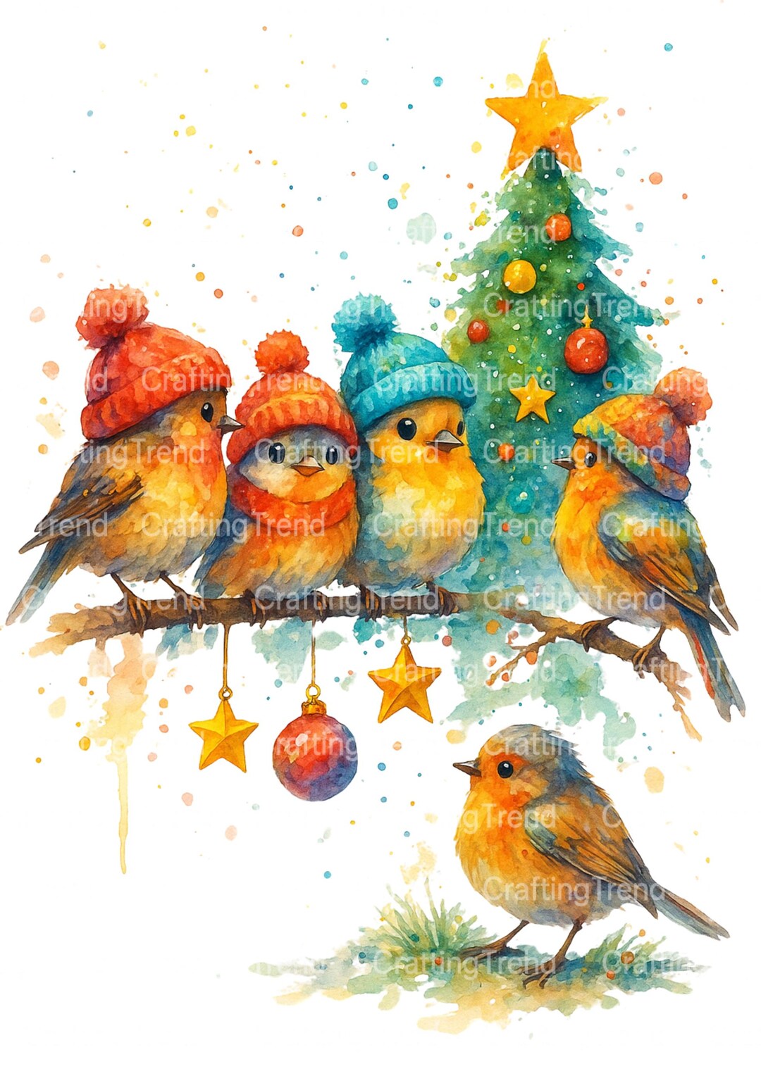 Christmas Birds Clipart Set of 11 | Cute Winter Bird Illustrations ...