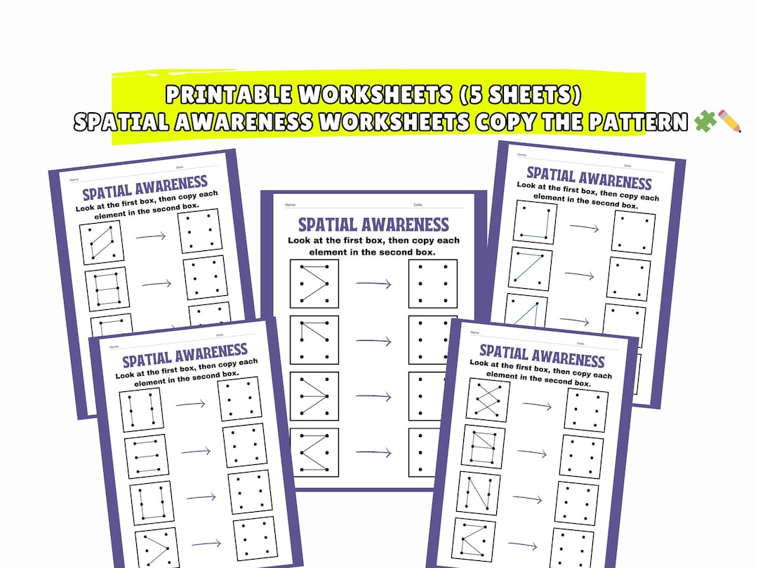 Printable Spatial Awareness Worksheets | 5 Visual Copy Pattern ...