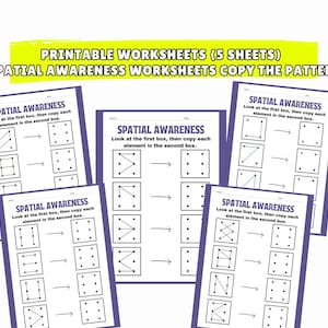 Printable Spatial Awareness Worksheets | 5 Visual Copy Pattern Activities for Kids | Preschool Fine Motor Skills
