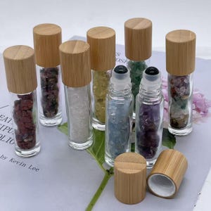Gemstone,Crystal Essential Oil Roller Bottles, Gemstone,Crystal Perfume Roller Bottles,Gem Energy Healing Crystal gift
