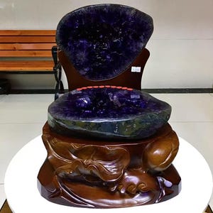 TOP 27.7LB Natural Crystal , Amethyst Geode ，Treasure basin，from Uruguay, Crystal cluster mineral specimen,Office, home decor, healing+Stand