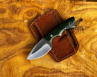 6 Inches Handmade Skinner Knife with G10 Micarta Handle, Utility Knife, Hunting Knife, Camping Knife, Hand Forged Knives with Sheath Gift