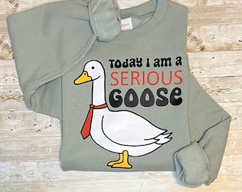 Camiseta/Sudadera "Ganso Serio" - "Hoy soy un Ganso Serio" - Regalo con un divertido juego de palabras con animales (VENTA DE INVENTARIO)