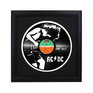 AC/DC ダイカット レコード - アンガス・ヤング ギター、バック・イン・ブラック、ギター・ヒーロー、ハイウェイ・トゥ・ヘル、TNT、ロックンロール