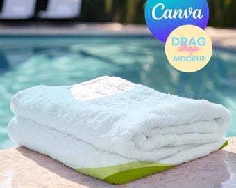 Beach Towel Mockup 1 Canva Template Mockup for Product Display Summer Towel Mockup for Etsy Sellers Mockups for Listing Images