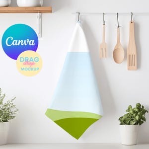 Kitchen Towel Mockup 7 Hand Towel Mockup Printify Mockups Tea Towel Mockup Canva Drag and Drop Templates Tea Towel Templates