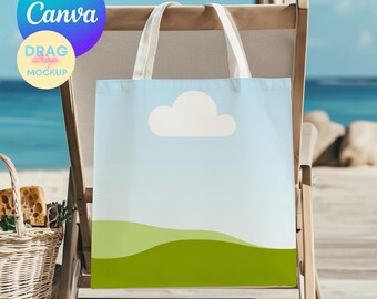 Tote Bag Mockup 8 Canva Templates Natural Cotton Canvas Boho Tote Bag Mockup Customizable Templates for Print-on-Demand Drag&Drop