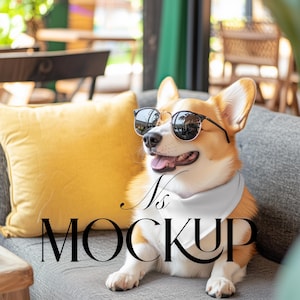 Dog Bandana Mockup For Canva Drag Drop Bandana Collar Drag Drop Mock Up PNG Transparent Pet Bandana Collar Mockups for Dog Overlay