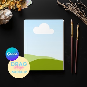 Hardcover Journal Mockup 4 | Printify Ruled Line Journal Matte | Journal Mock up | Canva Template | Drag and Drop