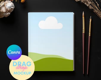 Hardcover Journal Mockup 4 | Printify Ruled Line Journal Matte | Journal Mock up | Canva Template | Drag and Drop