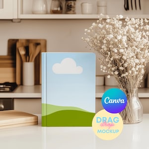 Hardcover Journal Mockup Kitchen | Printify Ruled Line Journal Matte | Journal Mock up | Canva Template | Drag and Drop