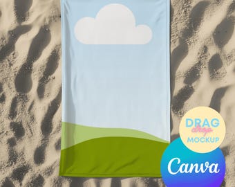 Beach Towel Mockup 8 Canva Template Mockup for Product Display Summer Towel Mockup for Etsy Sellers Mockups for Listing Images