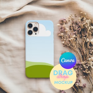 Boho Phone Case Mockup Templates for Canva | Drag and Drop | Iphone Mockups | Printify Mockups | Canva Template | Iphone 15 Pro Case Mockup