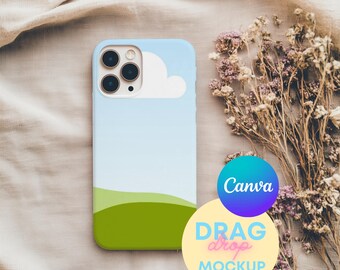 Boho Phone Case Mockup Templates for Canva | Drag and Drop | Iphone Mockups | Printify Mockups | Canva Template | Iphone 15 Pro Case Mockup