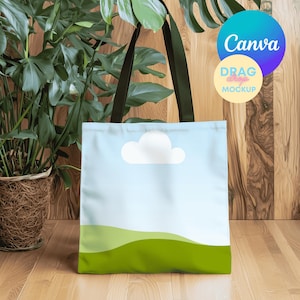 AOP Tote Bag Mockup 6 AOP Tote Canva Mockup AOP Natural Cotton Canvas Boho Tote Bag Mockup  Aop Bag Mock Up Drag&Drop