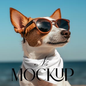 Dog Bandana Mockup For Canva Drag Drop Bandana Collar Drag Drop Mock Up PNG Transparent Pet Bandana Collar Mockups for Dog Overlay