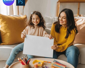 Coloring Page Mockup for Canva and Photoshop, Color Page Mockups, Activity Pages Mockup, Drawing Page Mockup