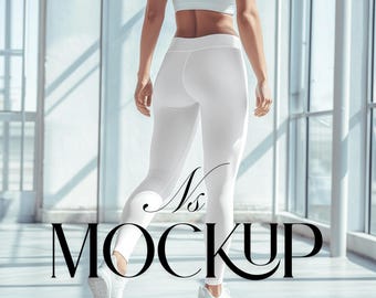 Yoga Leggings Mockup for Canva Easy to Use PNG Drag & Drop AOP Leggings Mockup Leggings Mock Up Sublimation Legging Mockups