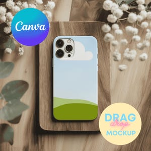 Phone Case Mockup Templates for Canva | Iphone 15 Pro Case Mockup | Iphone Mockups | Printify Mockups | Canva Template  | Drag and Drop |
