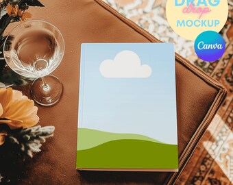 Hardcover Journal Mockup 9 | Printify Ruled Line Journal Matte | Journal Mock up | Canva Template | Drag and Drop