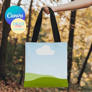 AOP Tote Bag Mockup 8 AOP Tote Canva Mockup AOP Natural Cotton Canvas Boho Tote Bag Mockup  Aop Bag Mock Up Drag&Drop