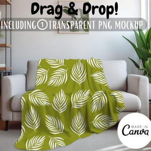 1 Professional Blanket Mockup, Canva Editable Drag and Drop Mockup, Fleece, Sherpa, Velveteen Plush, Microfiber, Minky Blanket