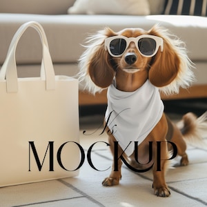 Dog Bandana Mockup For Canva Drag Drop Bandana Collar Drag Drop Mock Up PNG Transparent Pet Bandana Collar Mockups for Dog Overlay