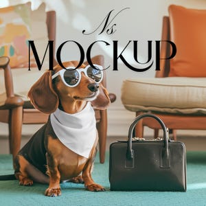 Dog Bandana Mockup For Canva Drag Drop Bandana Collar Drag Drop Mock Up PNG Transparent Pet Bandana Collar Mockups for Dog Overlay