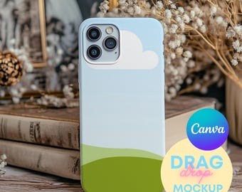 Elegant Phone Case Mockup Templates for Canva Iphone 15 Pro Case Mockup Iphone Mockups Printify Mockups Drag and Drop Canva Template