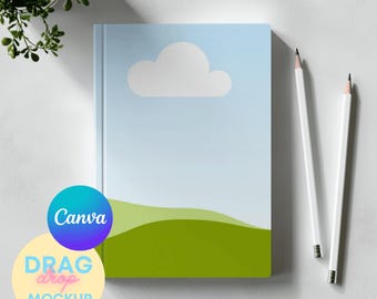 Hardcover Journal Mockup 8 | Printify Ruled Line Journal Matte | Journal Mock up | Canva Template | Drag and Drop