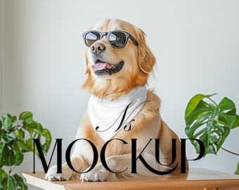 Dog Bandana Mockup For Canva Drag Drop Bandana Collar Drag Drop Mock Up PNG Transparent Pet Bandana Collar Mockups for Dog Overlay