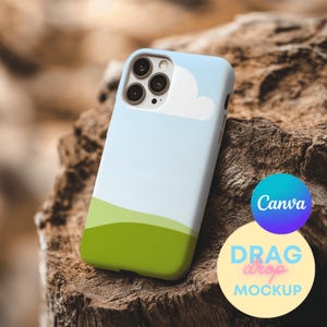 Natural Style Phone Case Mockup Templates for Canva | Iphone Mockups | Printify Mockups | Canva Template  | Drag and Drop