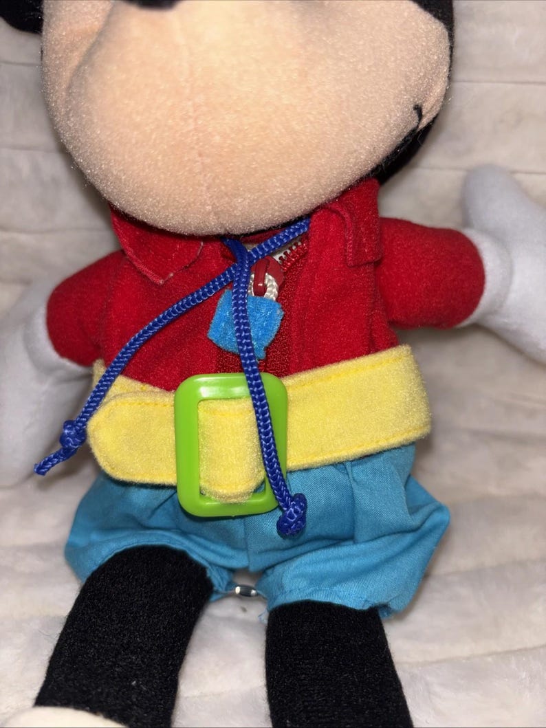 Peluche educativo vintage de Mickey Mouse de Disney para disfrazarse, 1990 imagen 3