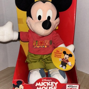 Vintage Y2K Disney Mickey Mouse Wavin' Mickey Plush Fisher-Price 2000 NEW image 1