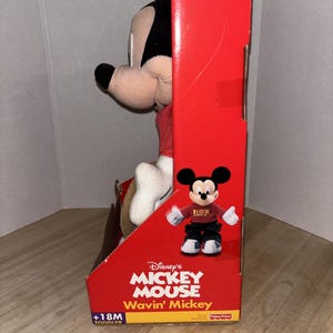 Vintage Y2K Disney Mickey Mouse Wavin' Mickey Plush Fisher-Price 2000 NEW image 6