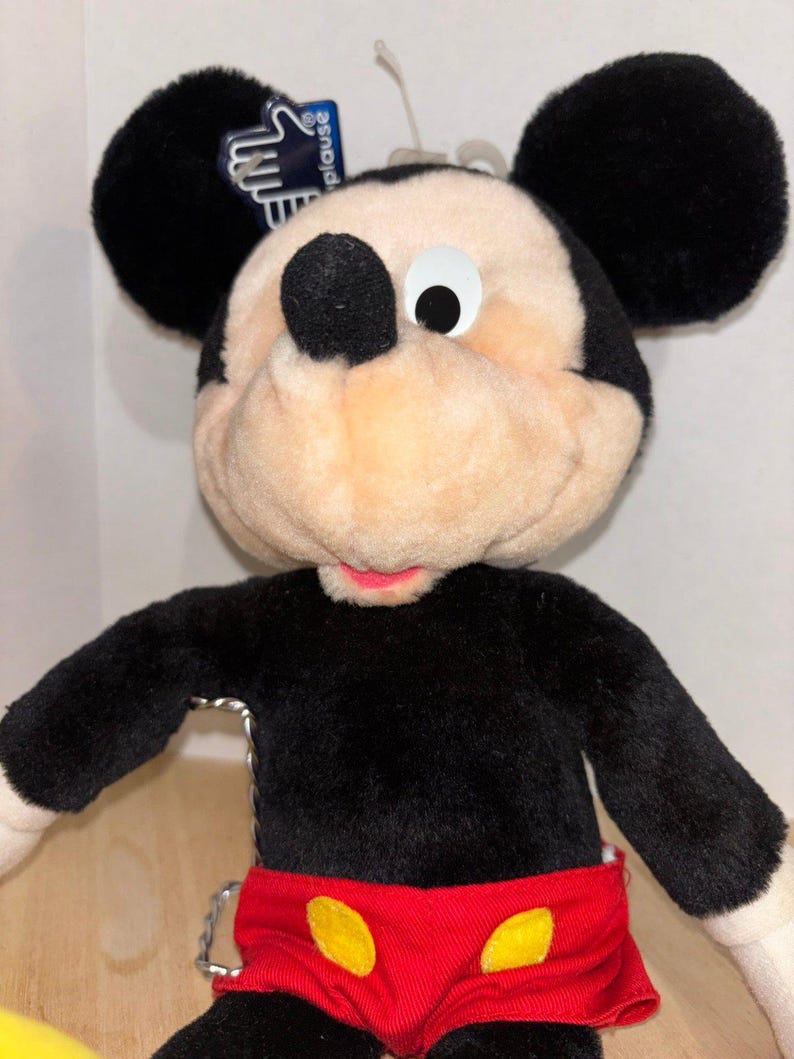 Vintage 1990-tals Musse Pigg Applåder plysch 30 cm Klassisk Musse Pigg bild 3