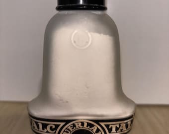 Frasco de vidrio vintage de talco perfumado Guerlain Shalimar de 118 ml (4 oz), pieza rara de estilo Art Déco.