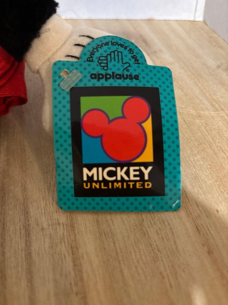 Vintage 1990-tals Musse Pigg Applåder plysch 30 cm Klassisk Musse Pigg bild 4