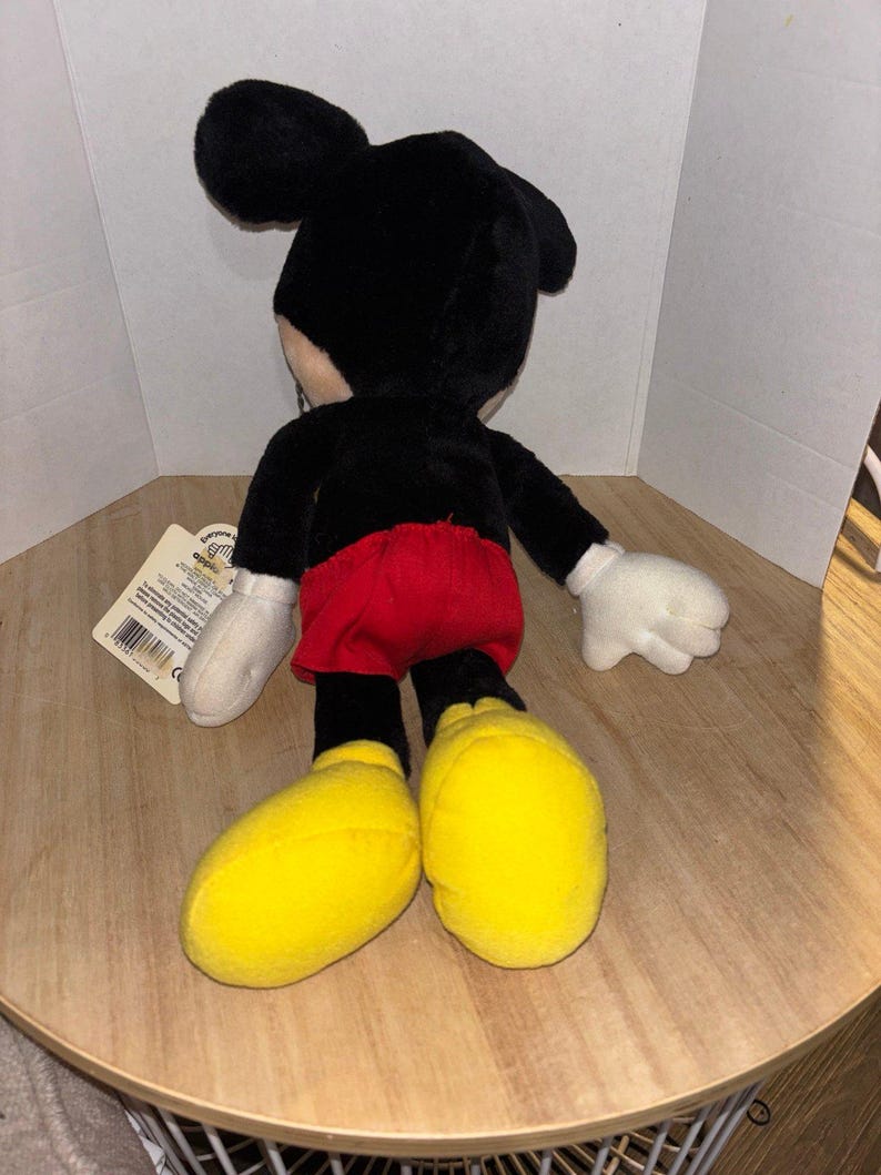 Vintage 1990-tals Musse Pigg Applåder plysch 30 cm Klassisk Musse Pigg bild 8