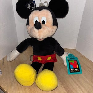 Vintage 1990-tals Musse Pigg Applåder plysch 30 cm Klassisk Musse Pigg bild 1